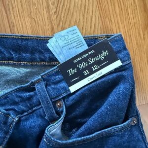 Abercrombie & Fitch High Rise Straight Jeans - Dark Blue